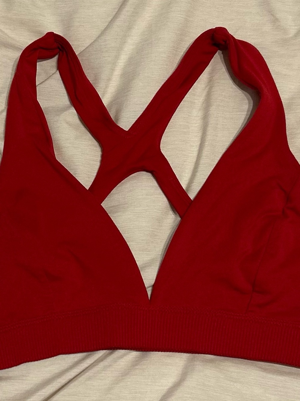 ALO Yoga Red Crisscross Seamless Sports Bralette